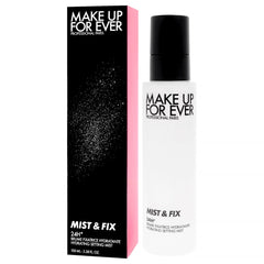 Make Up For Ever bottle next to a 3.4 oz scale, illustrating portable size and travel-friendly benefit