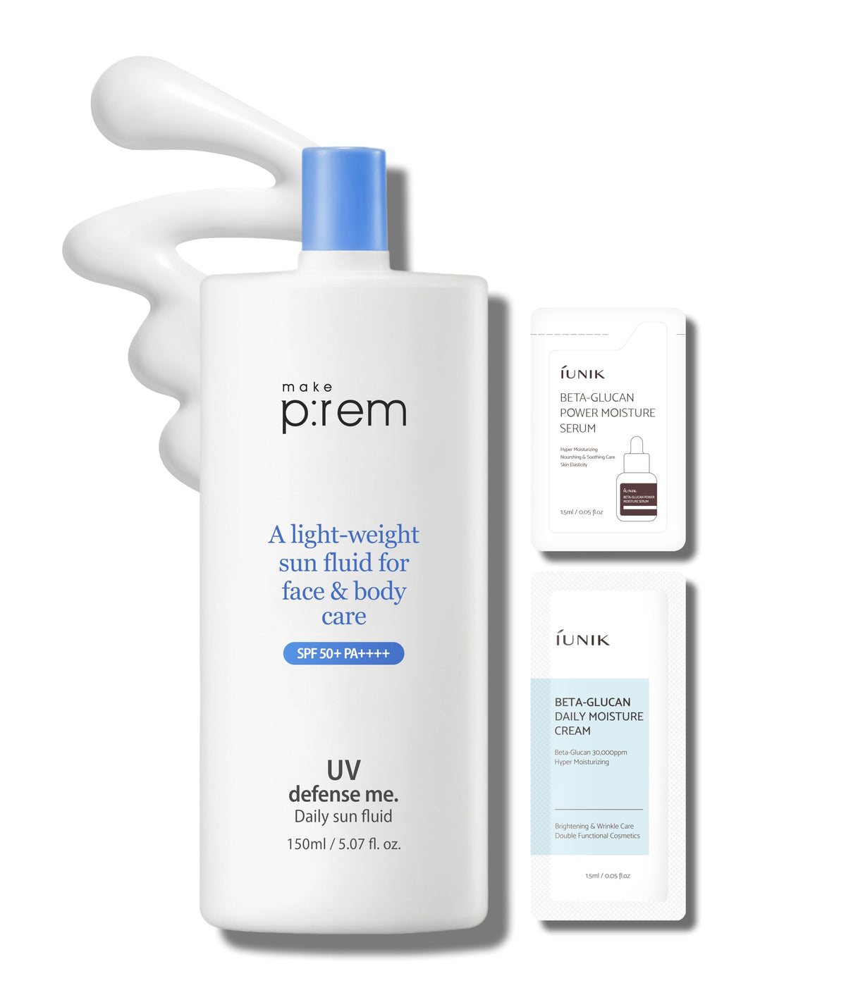 MAKEP:REM front packaging showing SPF50+ protection and benefits