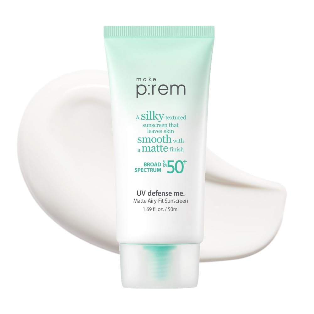 MAKE P:REM front packaging showing tube and SPF50, clear product identification and compact size