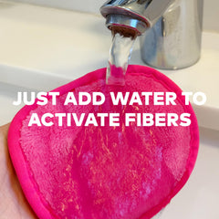 MakeUp Eraser held in hand demonstrating easy, water-only makeup removal