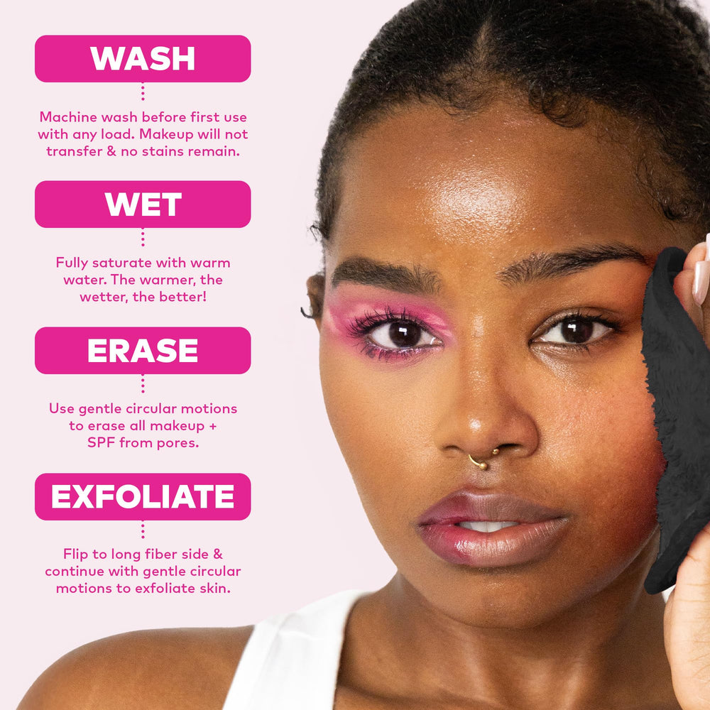 MakeUp Eraser damp after wash showing durable fabric and easy reusability