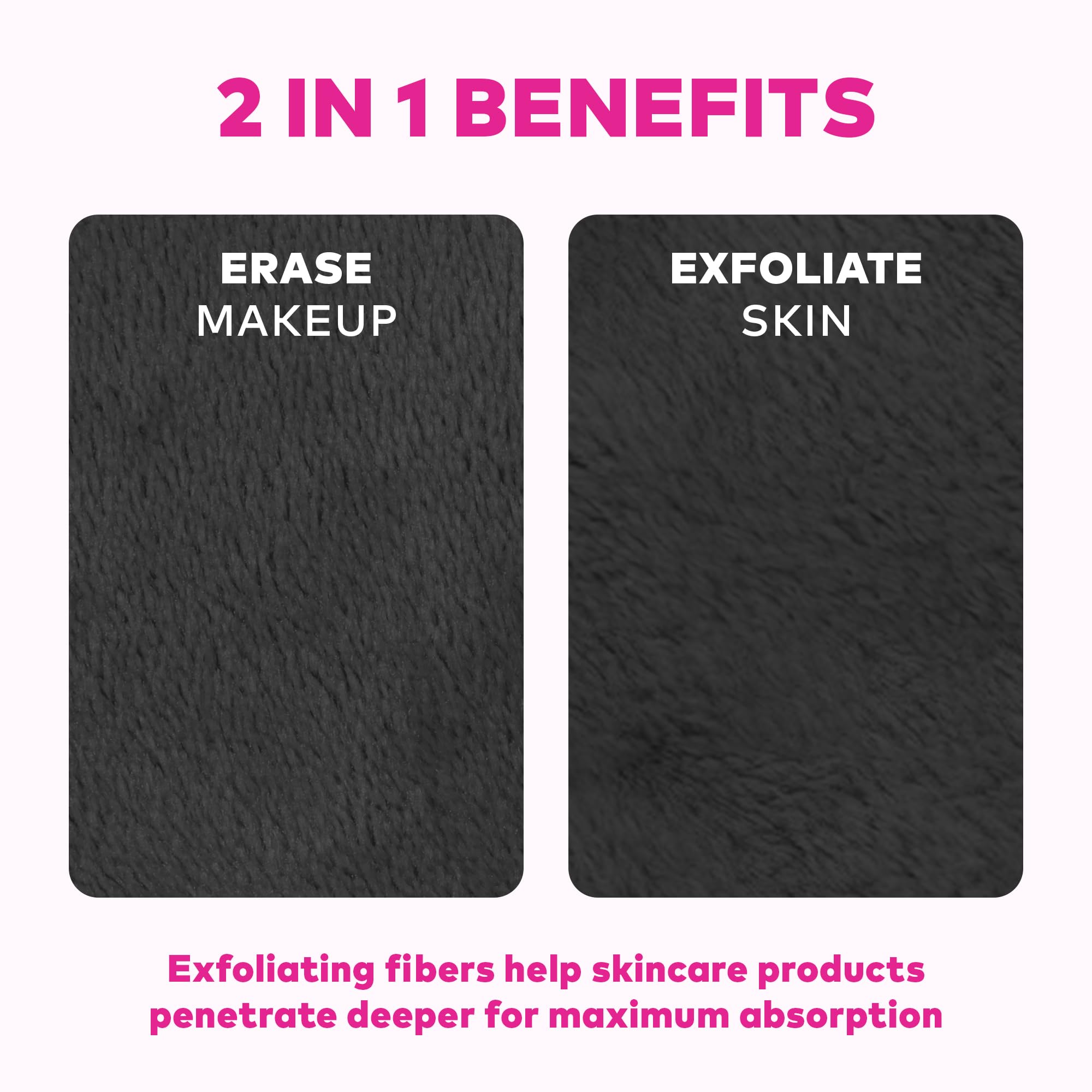 MakeUp Eraser folded in a pouch showing neat storage benefit for organization
