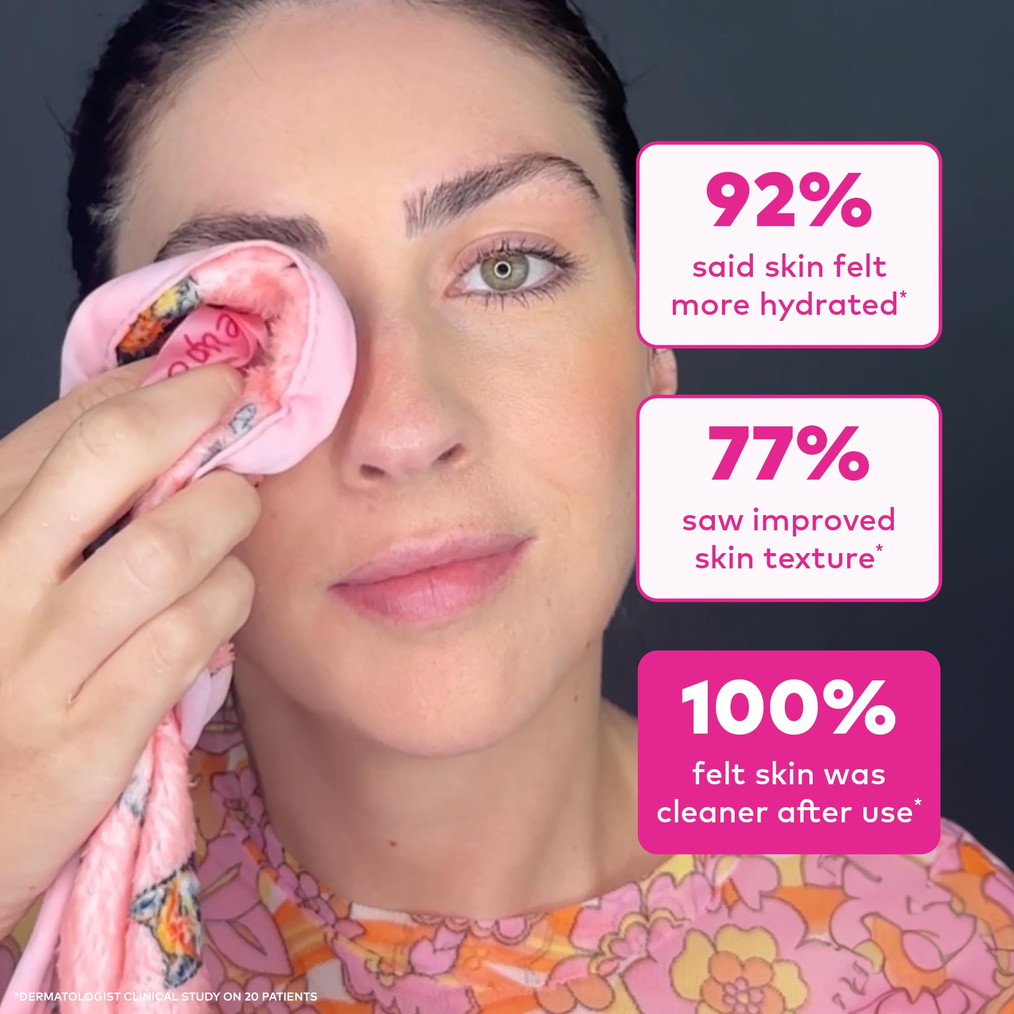 MakeUp Eraser flatlay with packaging highlighting reusable, eco benefit