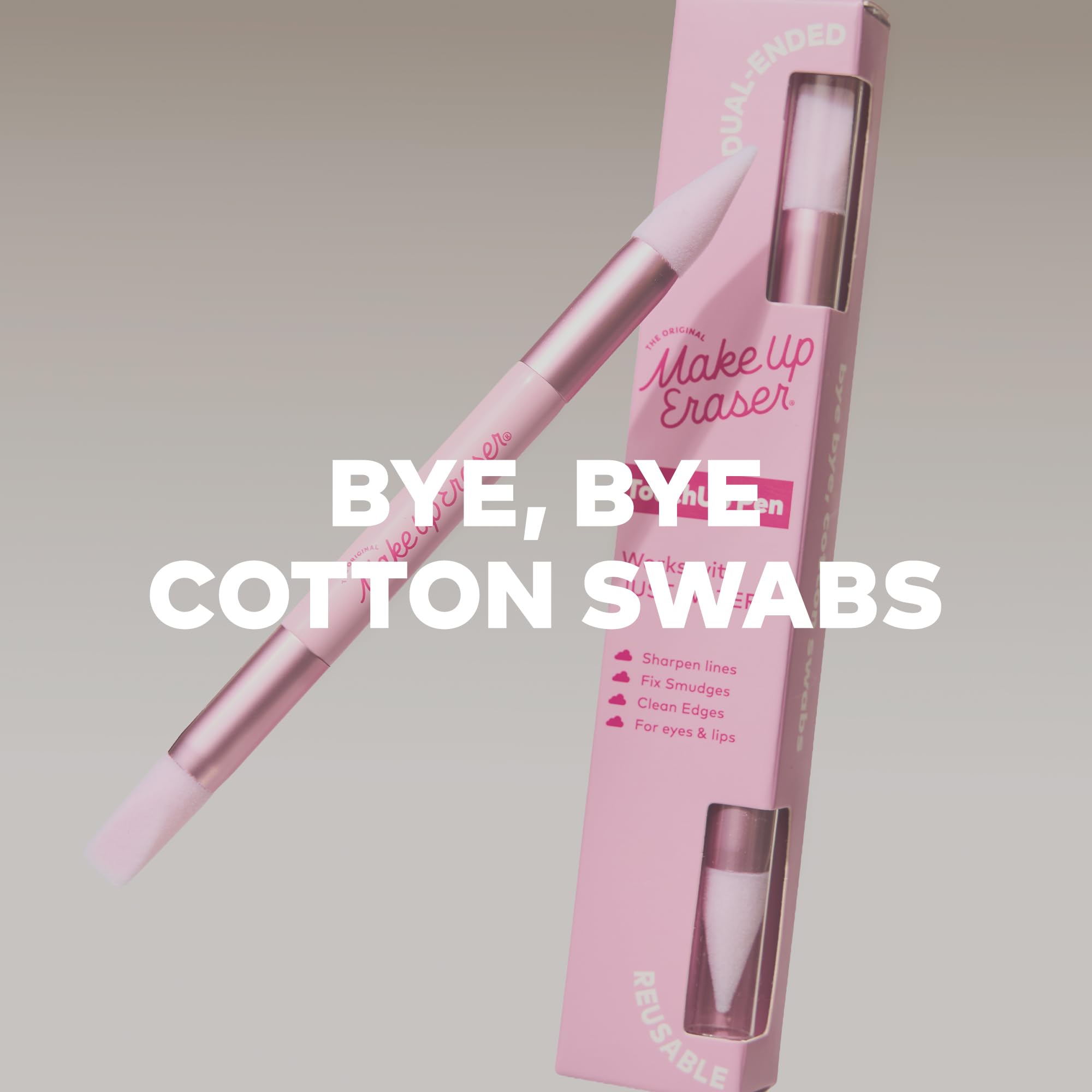 MakeUp Eraser next to wallet showing compact travel-ready convenience