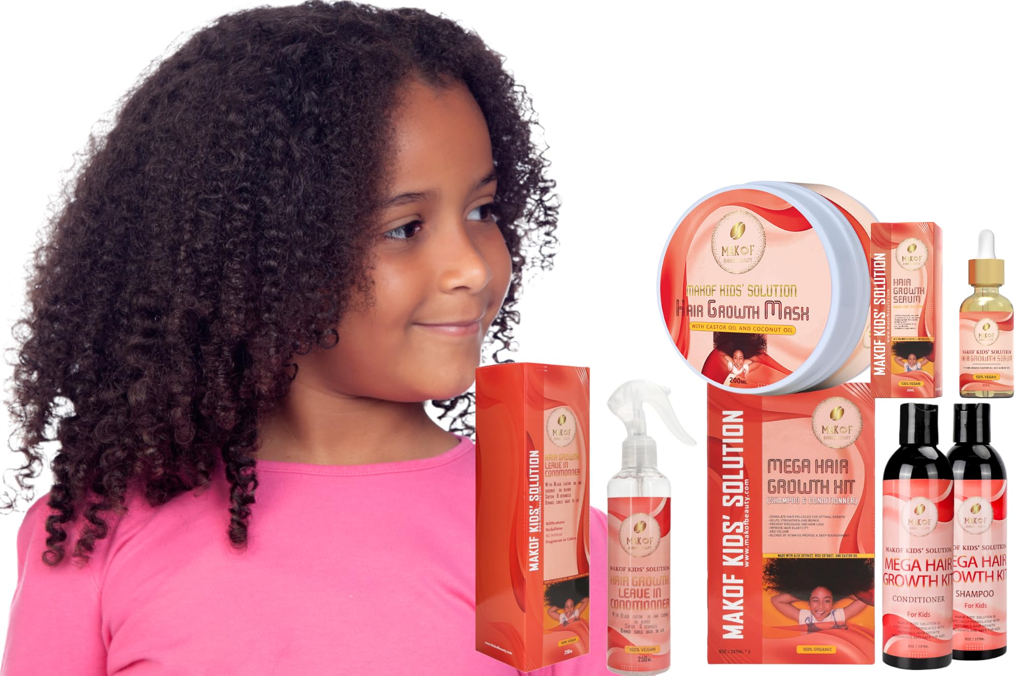 MAKOF BEAUTY conditioner pouring to show smooth texture and moisturizing benefit