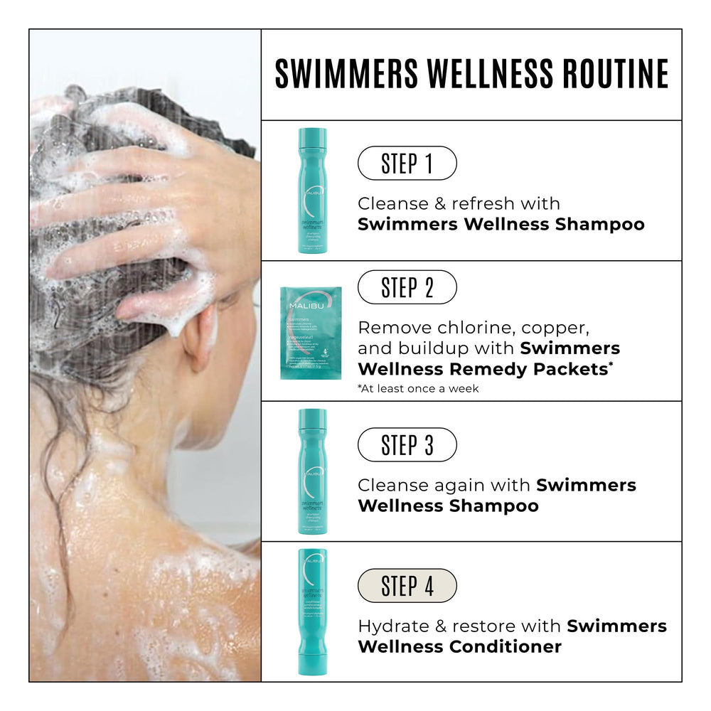 Malibu C being applied to wet hair demonstrating detangling benefit