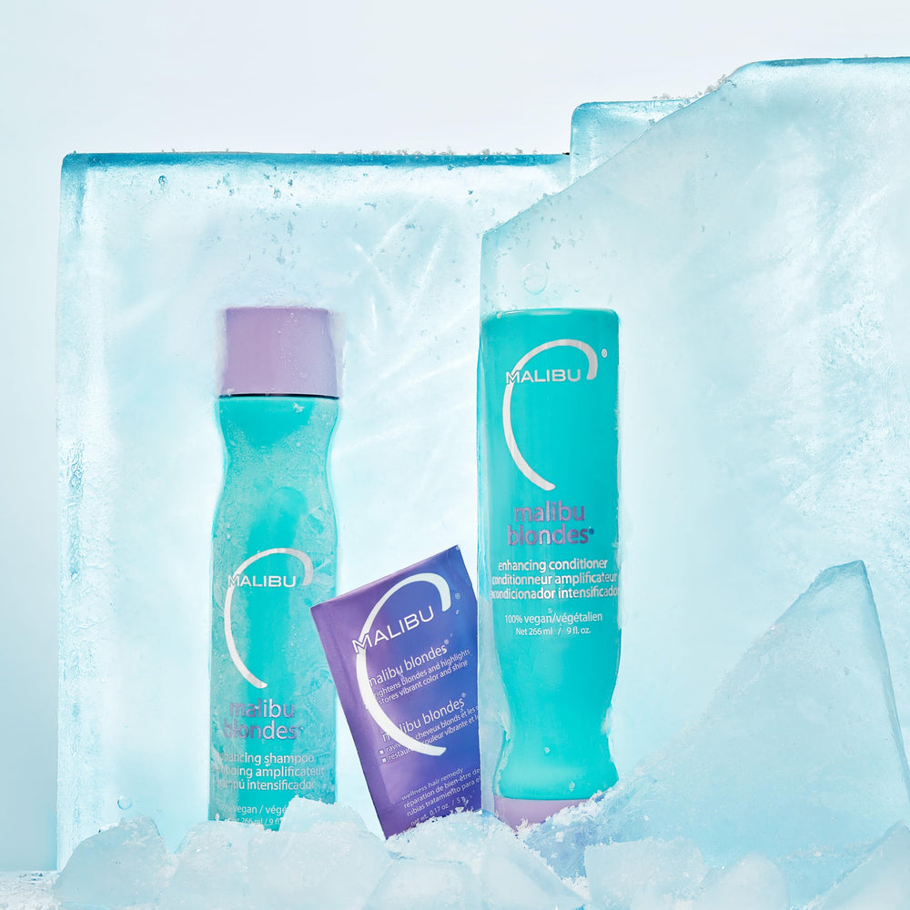 Malibu C product applied to wet hair demonstrating easy at-home use