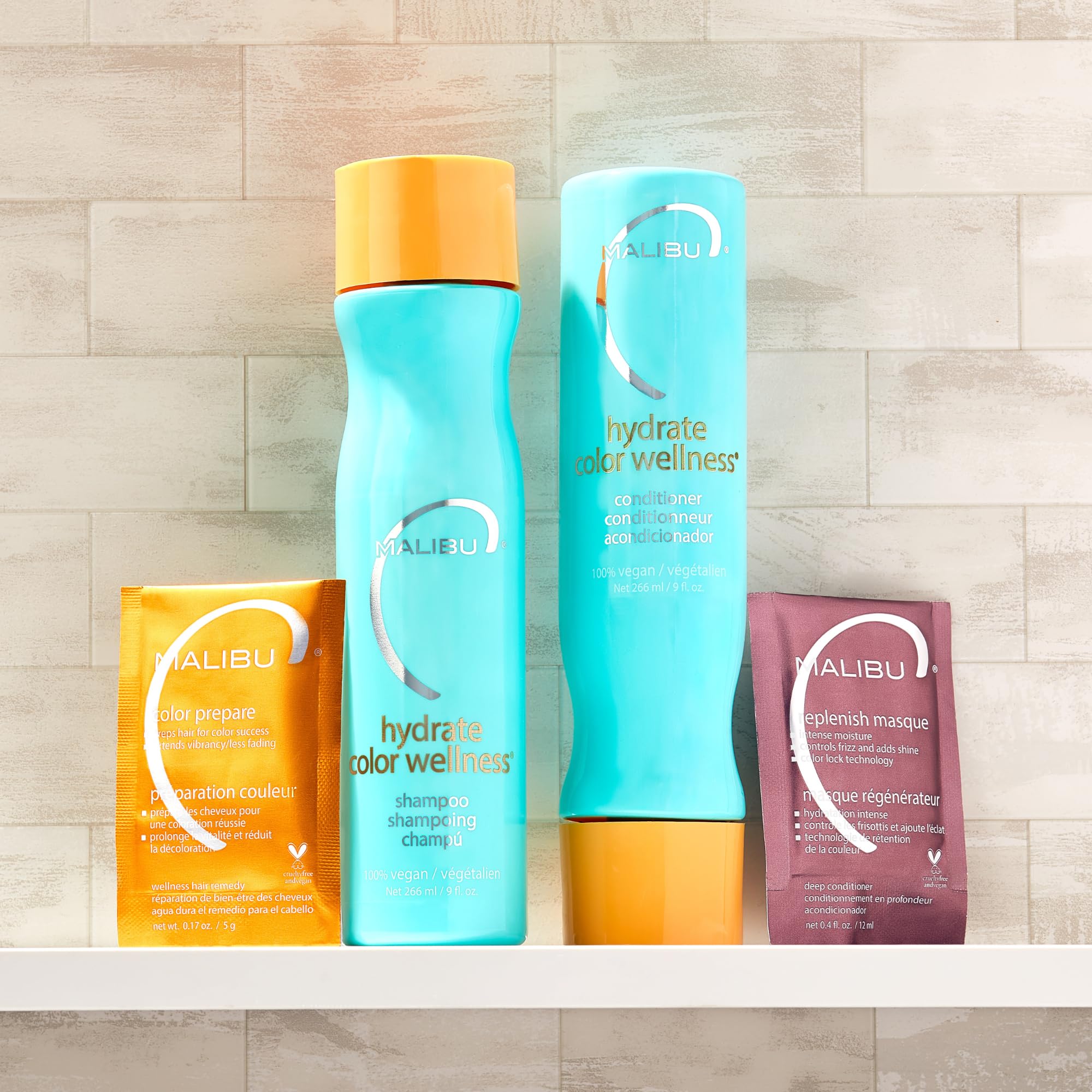 Malibu C ingredient focus on shea butter and olive oil highlighting nourishing properties