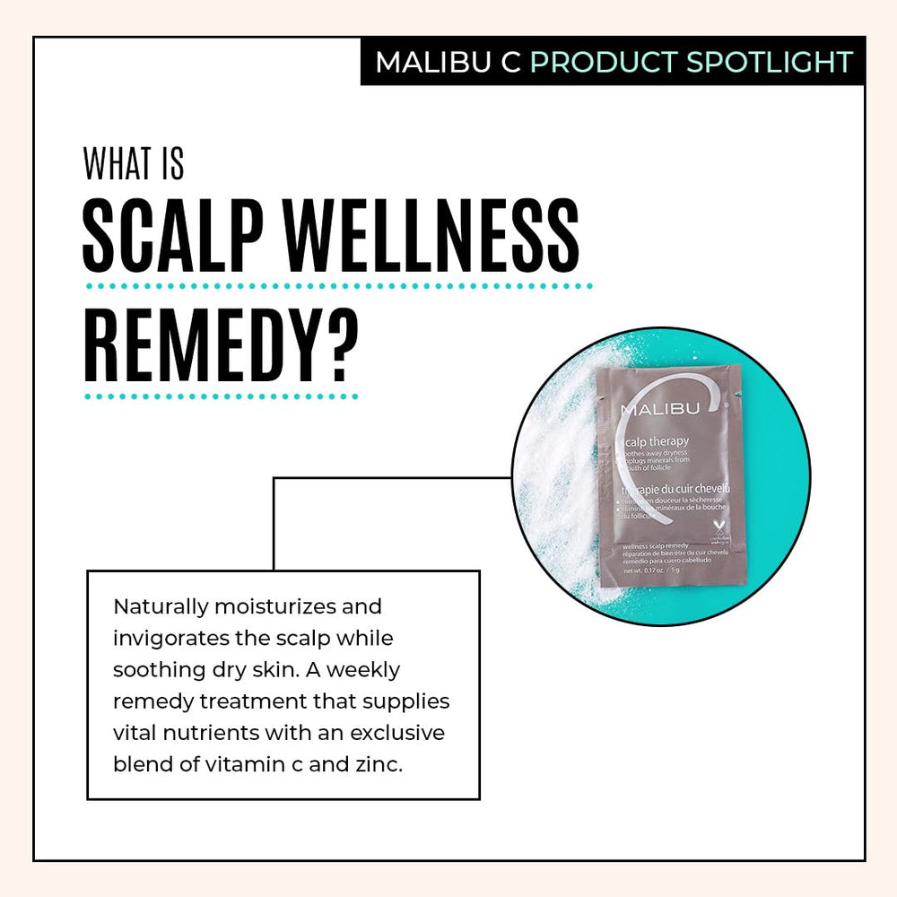 Malibu C packet being poured into wet hands to show activation and easy at-home use