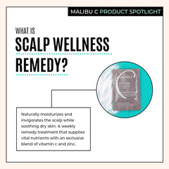 Malibu C packet being poured into wet hands to show activation and easy at-home use