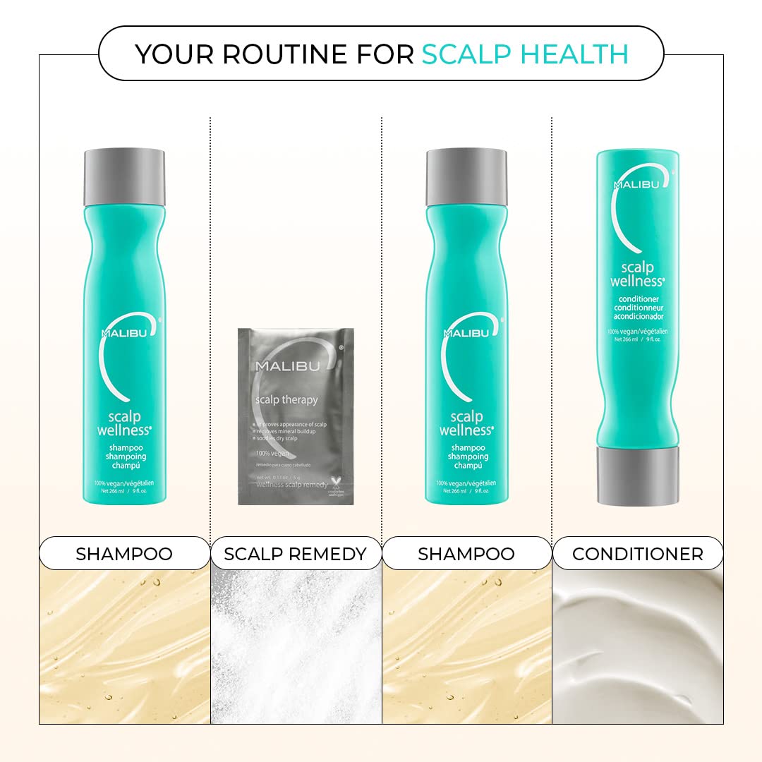 Malibu C three packets arranged to show single-use quantity and travel-friendly scale