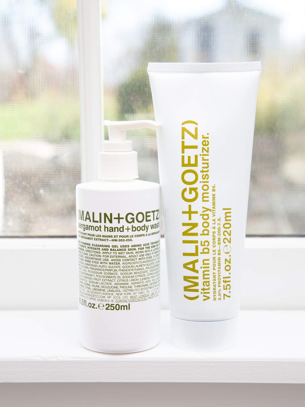 MALIN+GOETZ next to common objects showing 16 oz scale and lasting supply