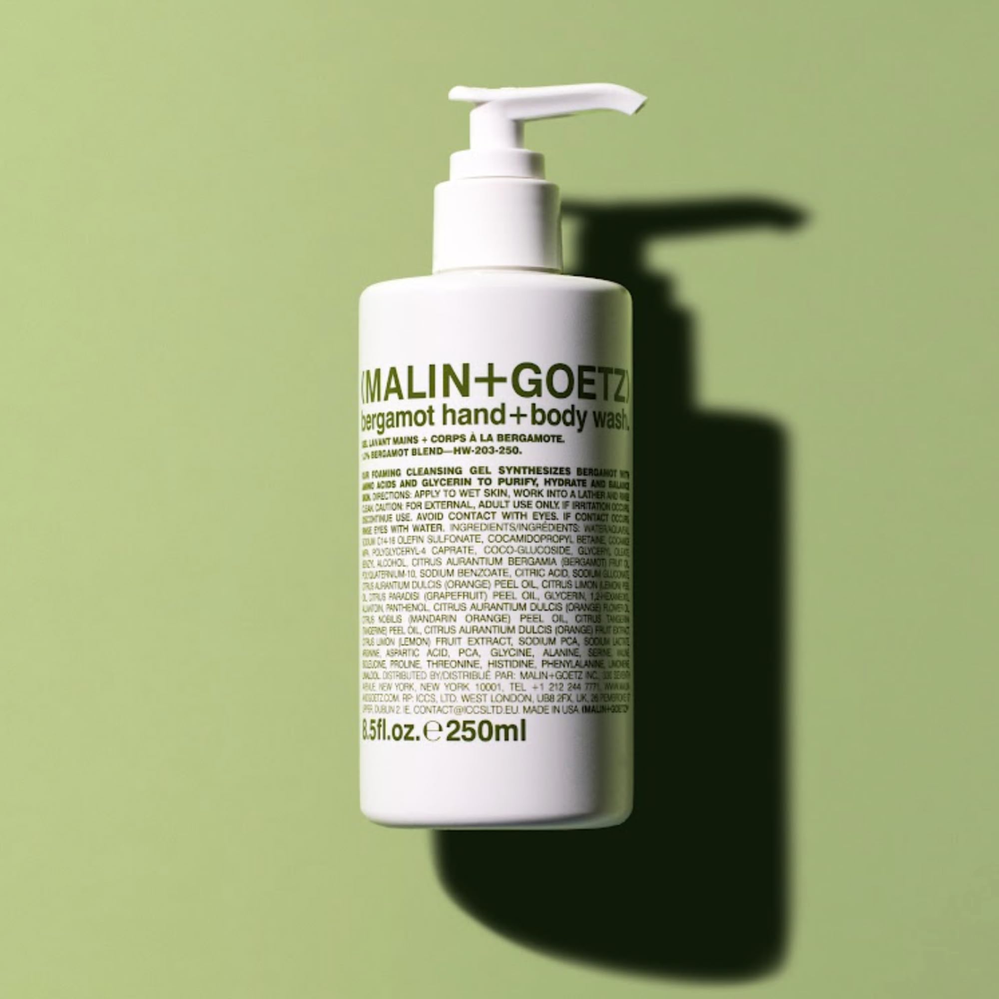 MALIN+GOETZ foam texture on hand illustrating gentle lather and hydration