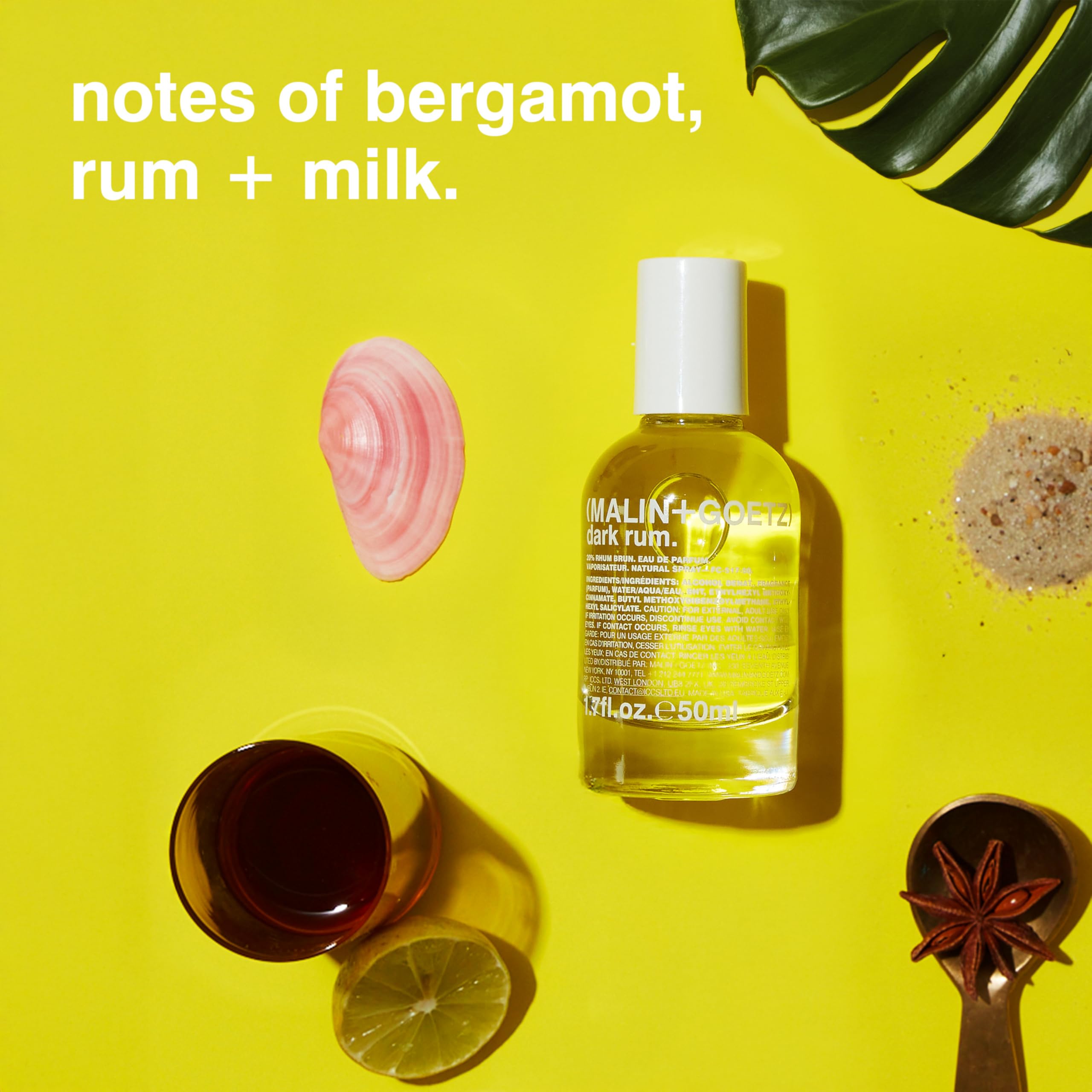 MALIN+GOETZ close-up of side label highlighting fragrance name and clean design