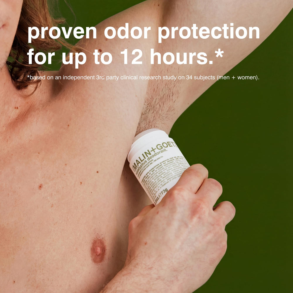MALIN+GOETZ deodorant texture close-up highlighting smooth application benefit