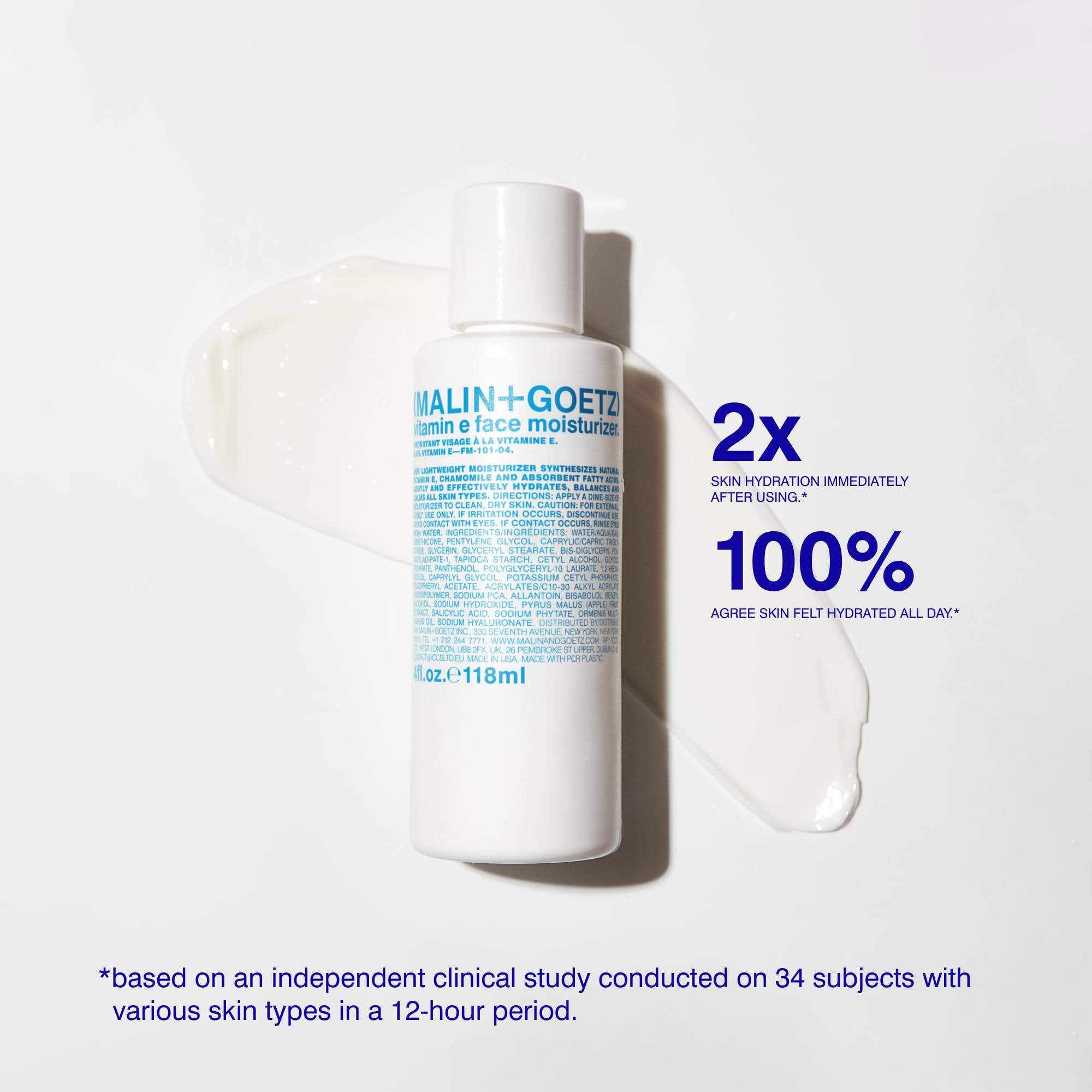 MALIN+GOETZ label detail with ingredients list for transparent formulation benefit