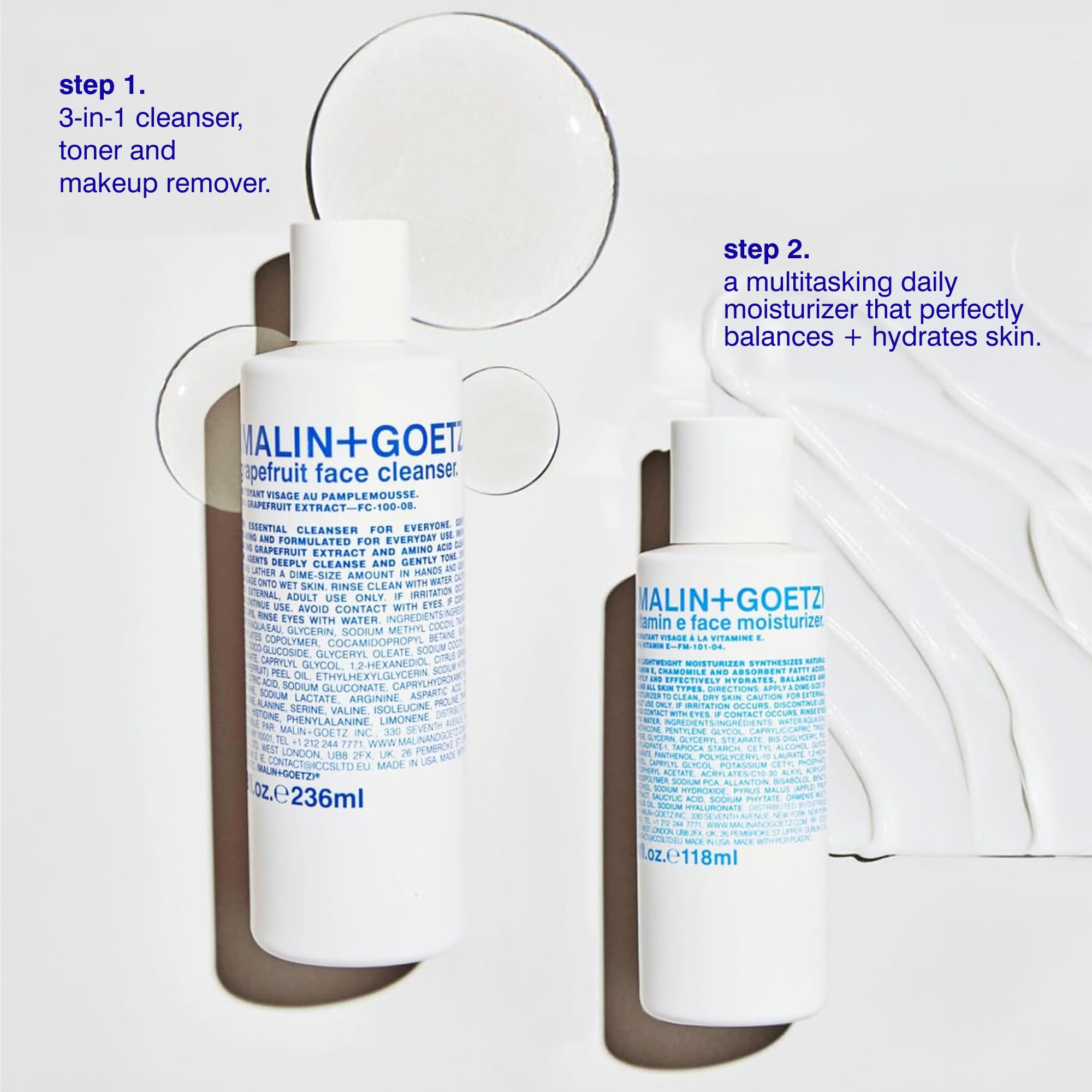MALIN+GOETZ on vanity in bathroom setting promoting daily use convenience