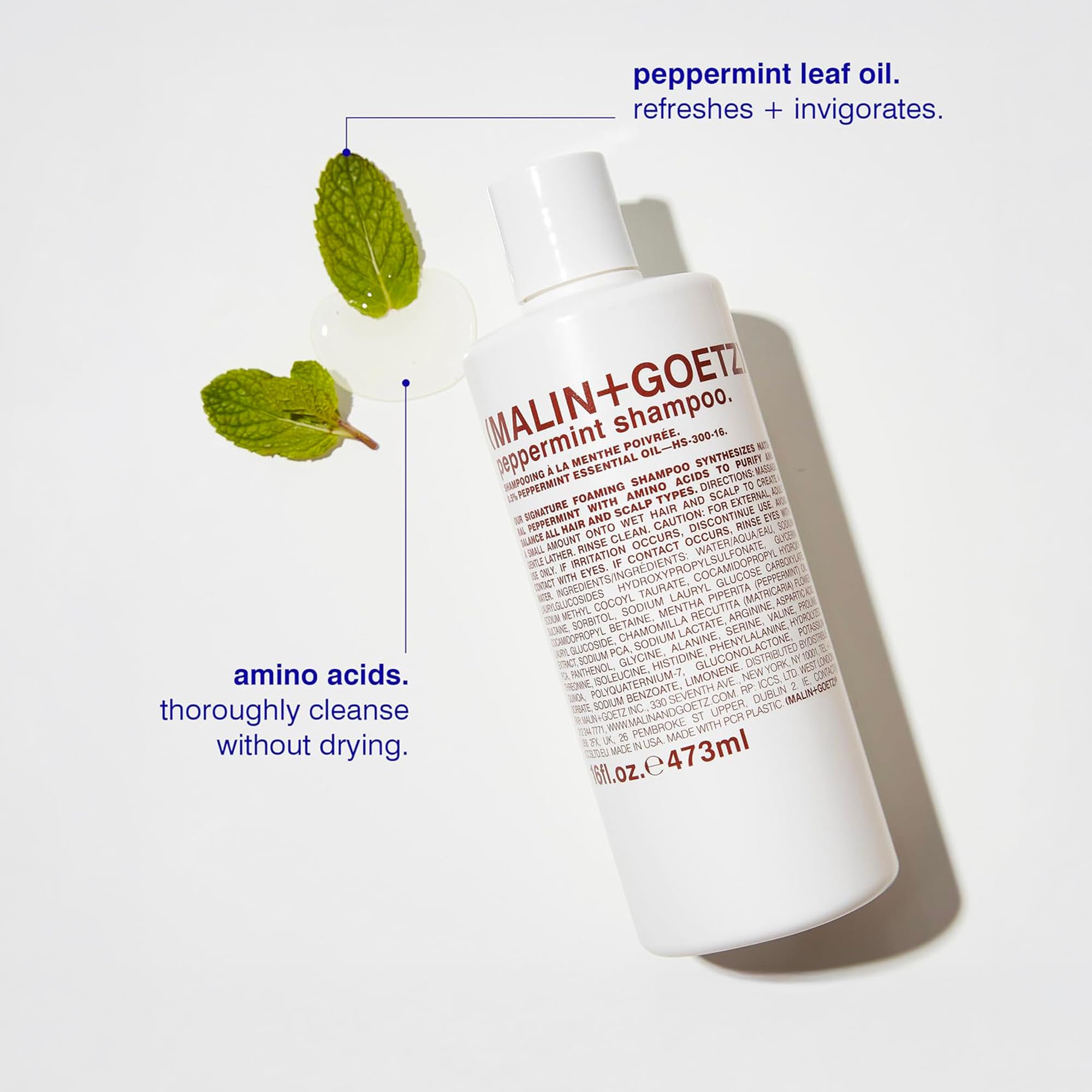 MALIN+GOETZ rich lather close-up demonstrating gentle cleansing and foam
