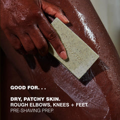 MALIN+GOETZ close-up of pumice and jojoba texture for effective gentle buffing