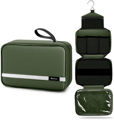 Maliton front view closed olive bag showing compact profile and travel-ready benefit