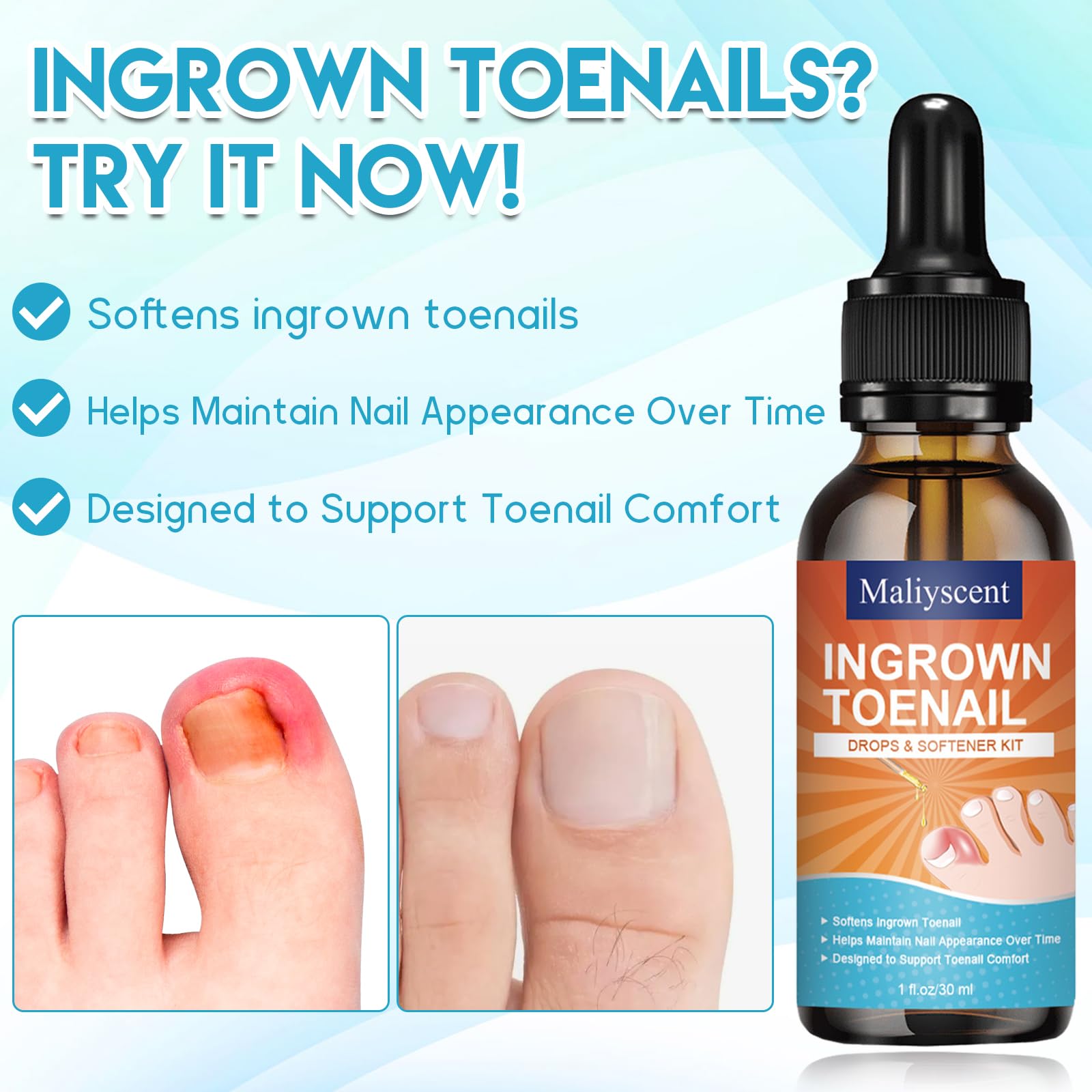 Maliyscent toenail clipper close-up with ergonomic handle for safe trimming