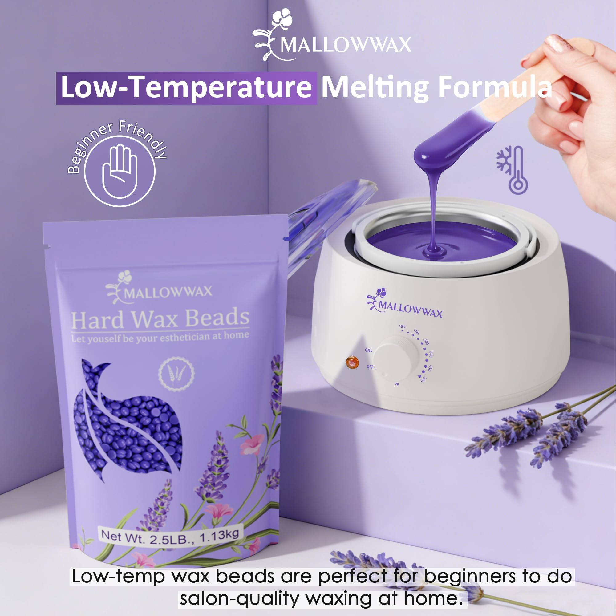 Mallowwax used in bikini area illustrating gentle performance for sensitive zones