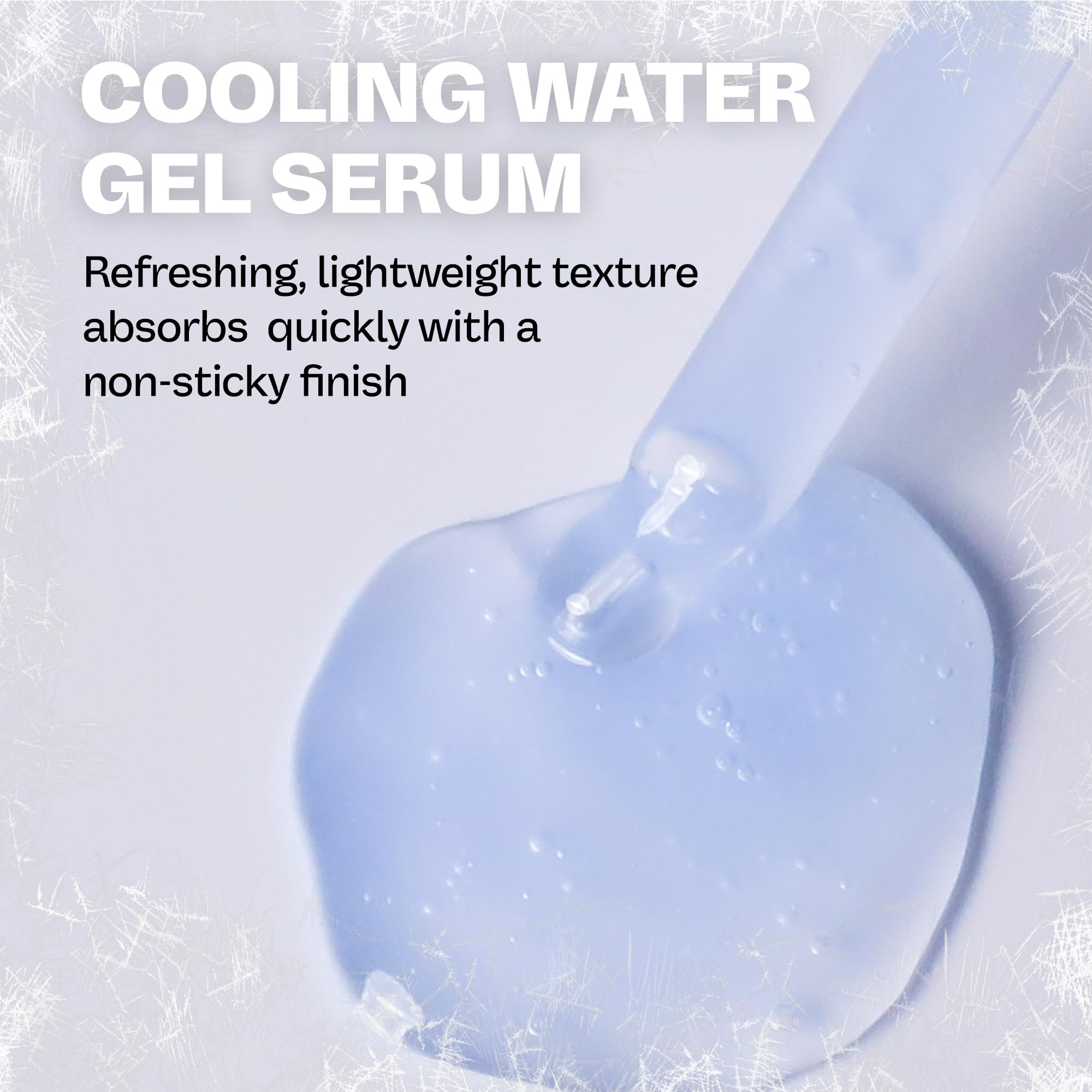 MAMONDE water-gel texture close-up demonstrating fast cooling absorption