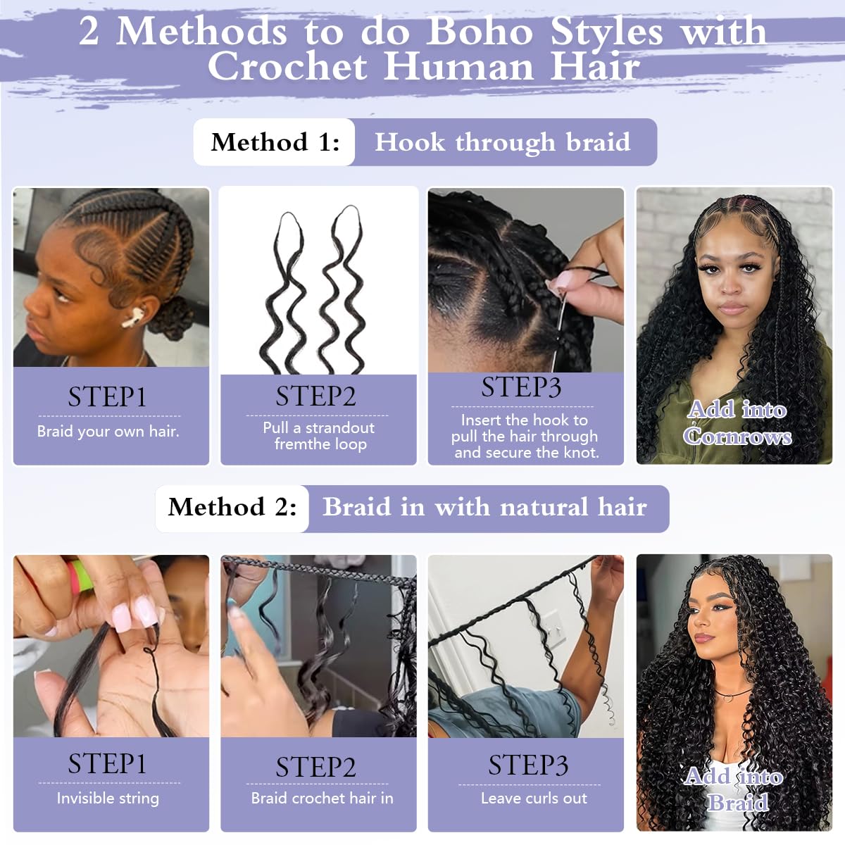 Mamushow micro-loop and knotless seam detail for gentler installs benefit
