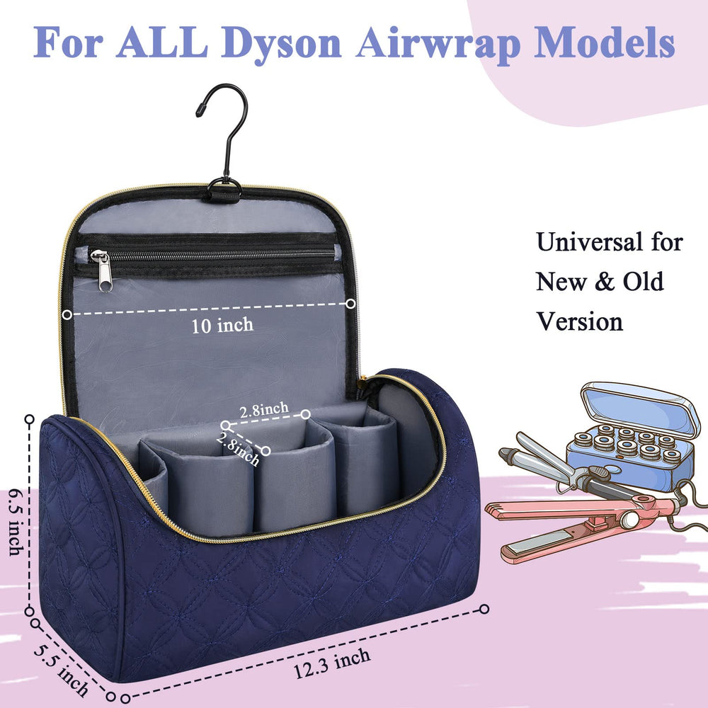 Mancro case open with Dyson Airwrap inside showing organized storage and quick access