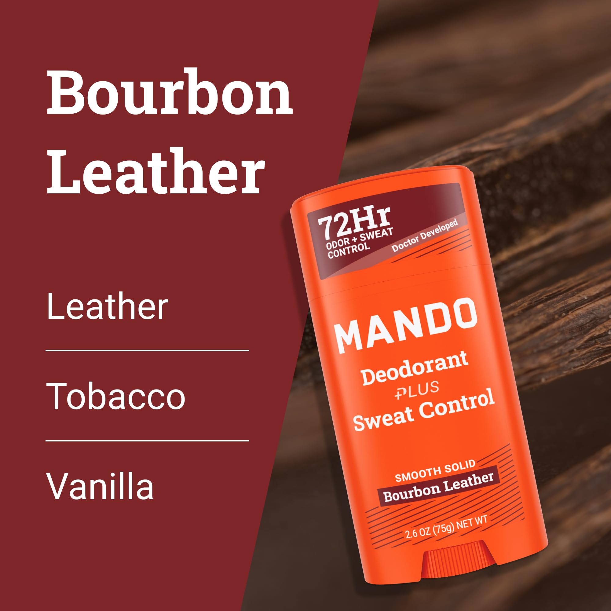 Close detail of Mando bourbon ingredients panel emphasizing clean formulation