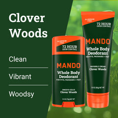 Mando cream tube and solid stick side-by-side bundle for versatile use and travel convenience