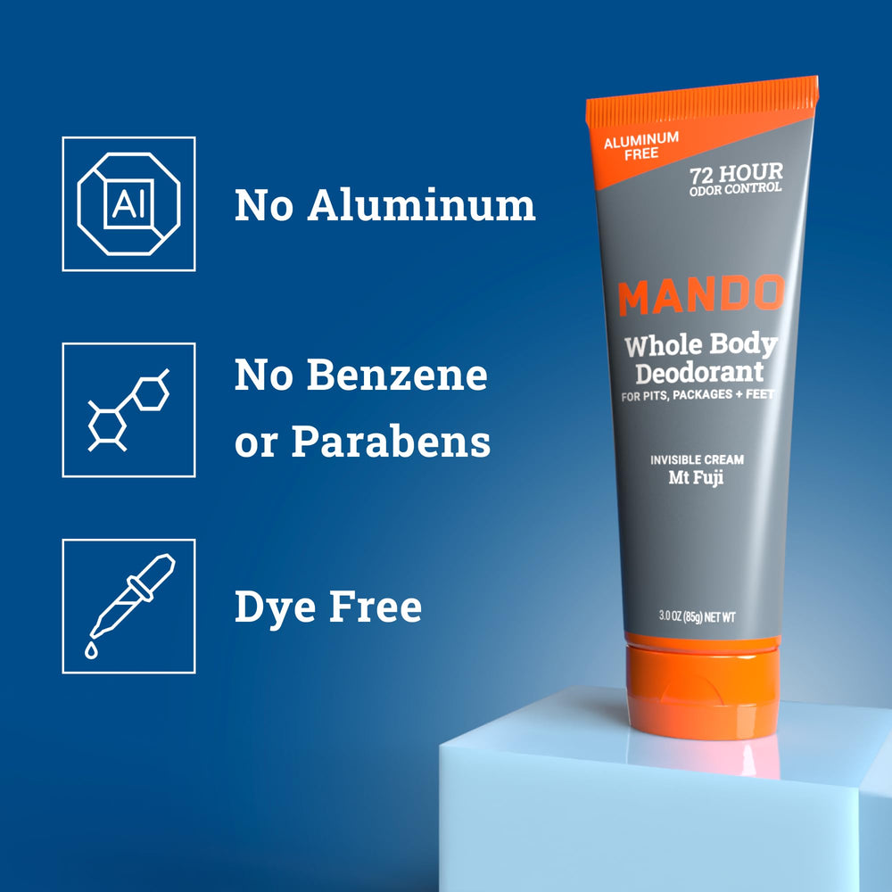 Mando cream on finger ready to apply demonstrating easy controlled application