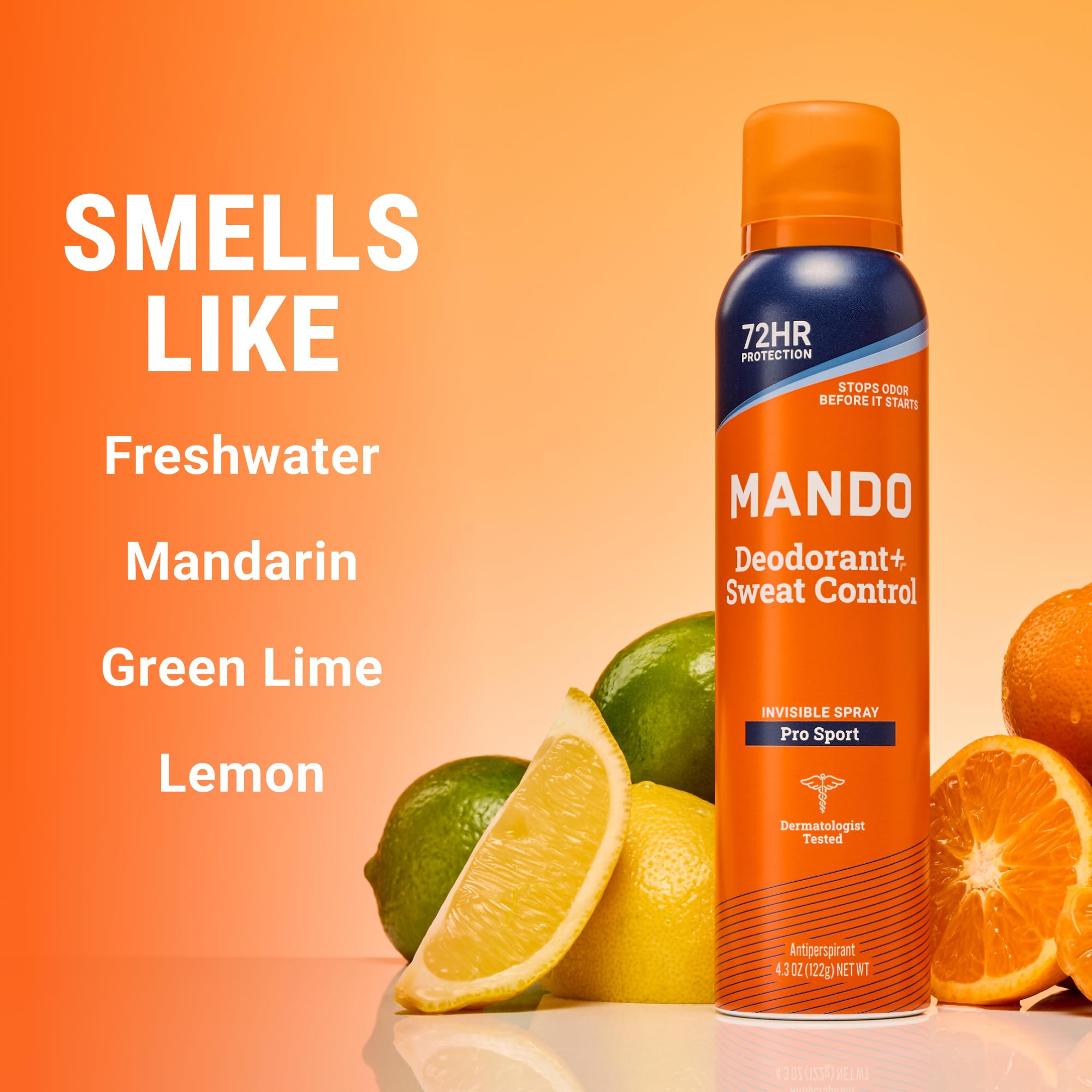 Mando side label detail highlighting ingredients and dermatologist‑tested benefit