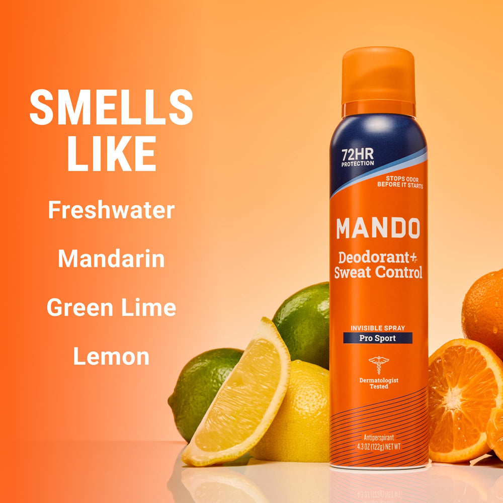 Mando side label detail highlighting ingredients and dermatologist‑tested benefit