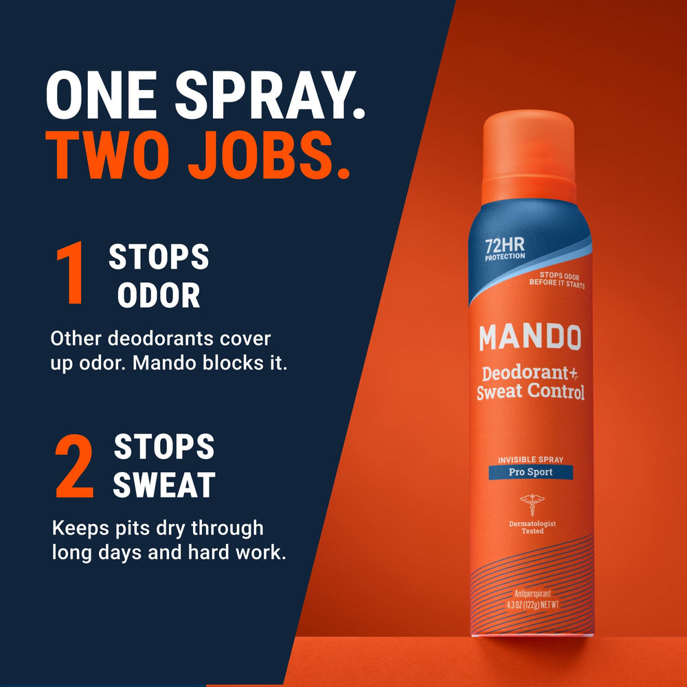 Mando spray action closeup demonstrating easy application and quick coverage