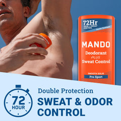 Mando Pro Sport stick open top showing smooth application and quick-dry benefit