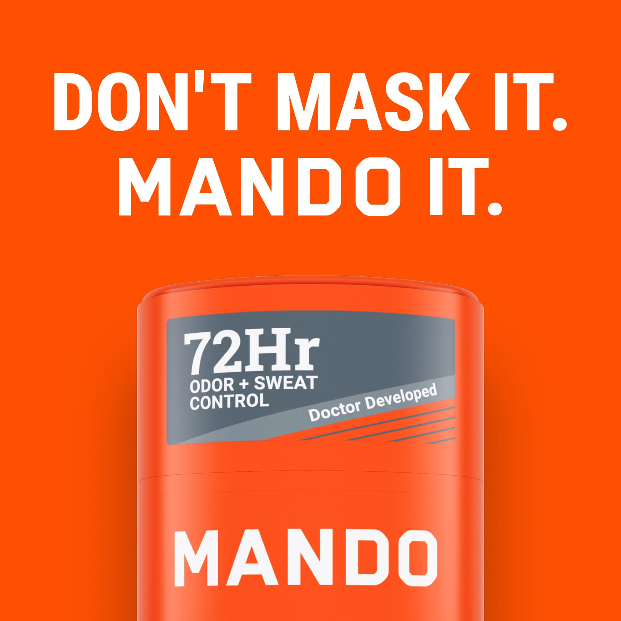 Sensitive skin symbol with Mando indicating gentle, dermatologist-approved formula