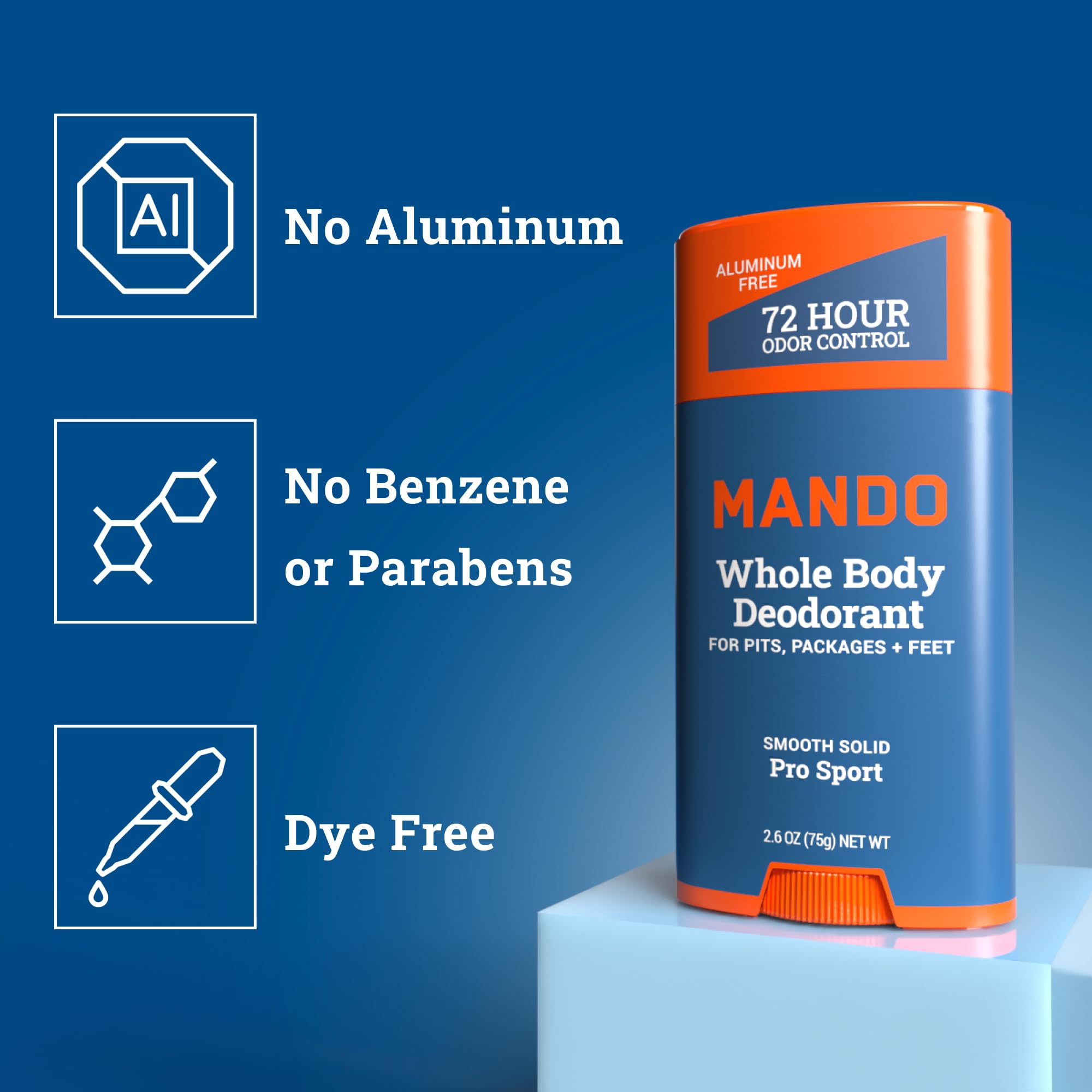 Person applying Mando solid underarm demonstrating fast, sweat-ready coverage