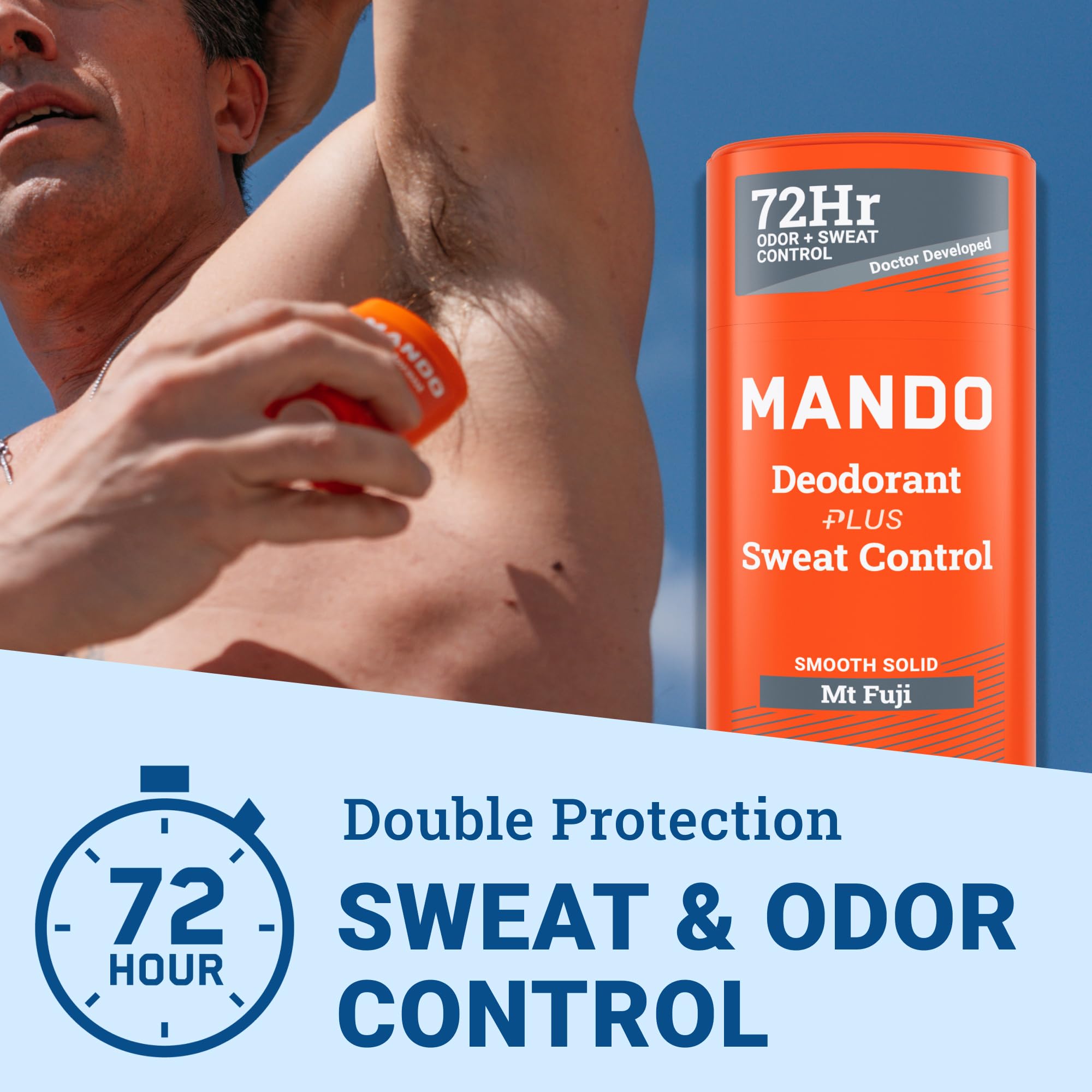 Mando stick open showing smooth texture for easy, even application