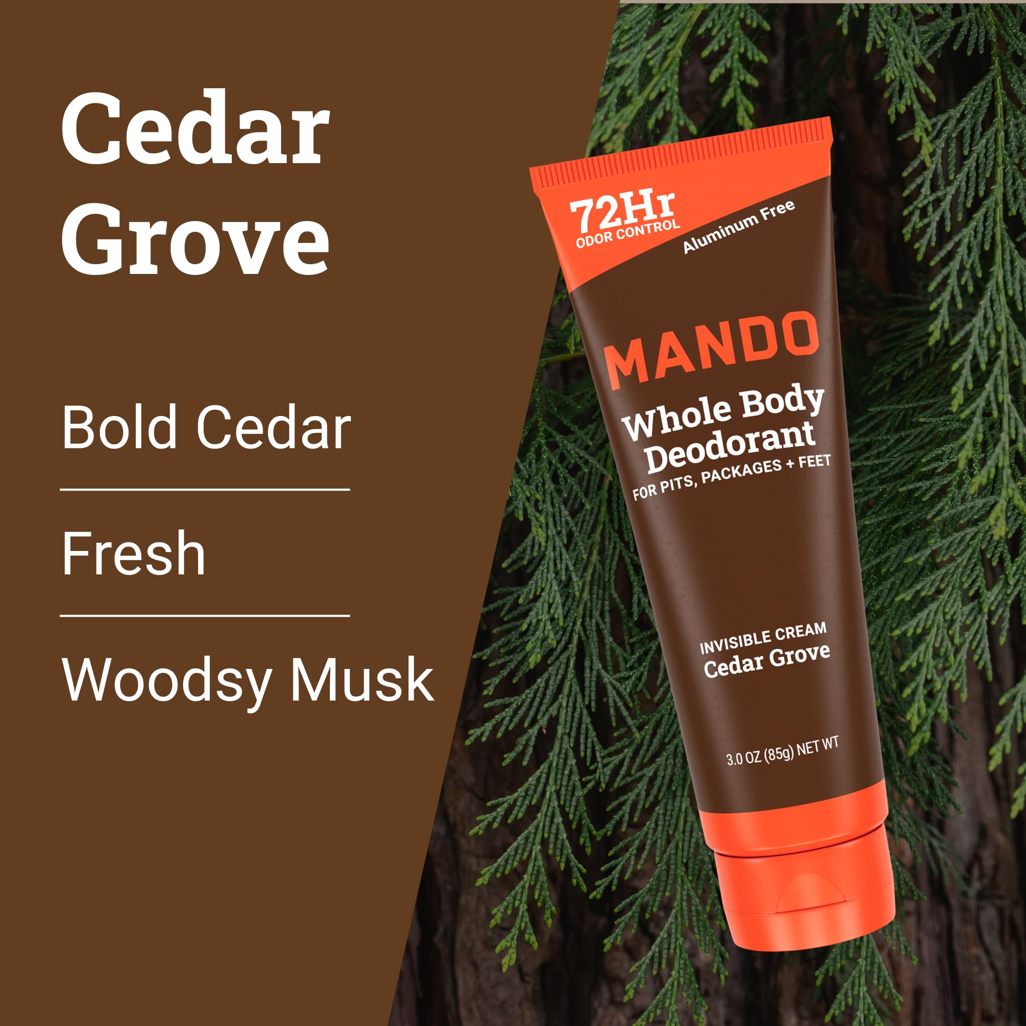 Mando applied to groin area illustrating safe use on sensitive skin