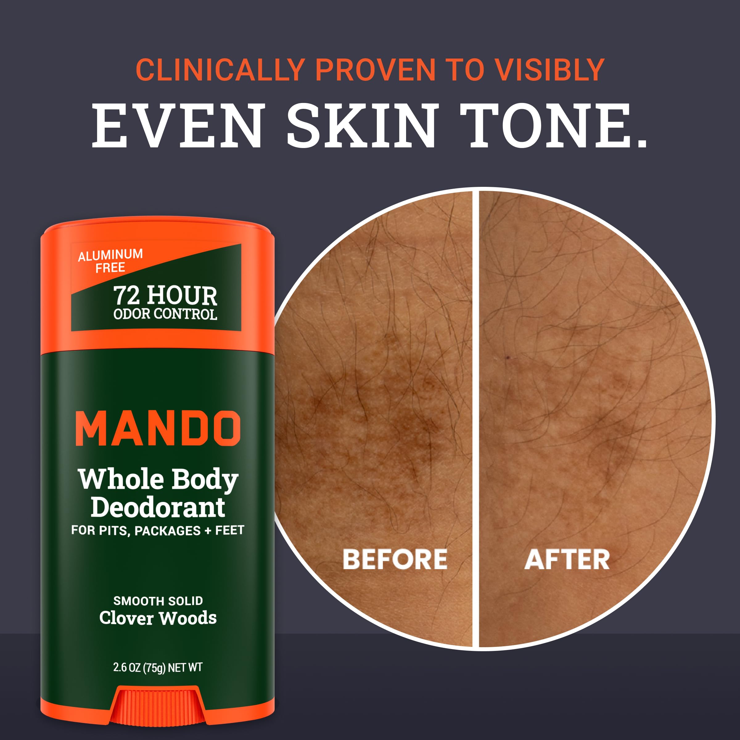 Mando Woods being applied to underarm for effective whole-body odor protection