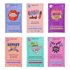 MANE CLUB front packaging showing six single-use masks and convenience