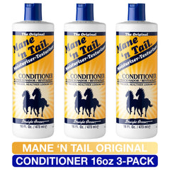 Mane 'n Tail conditioner in hand application demonstrating detangling and slip benefit