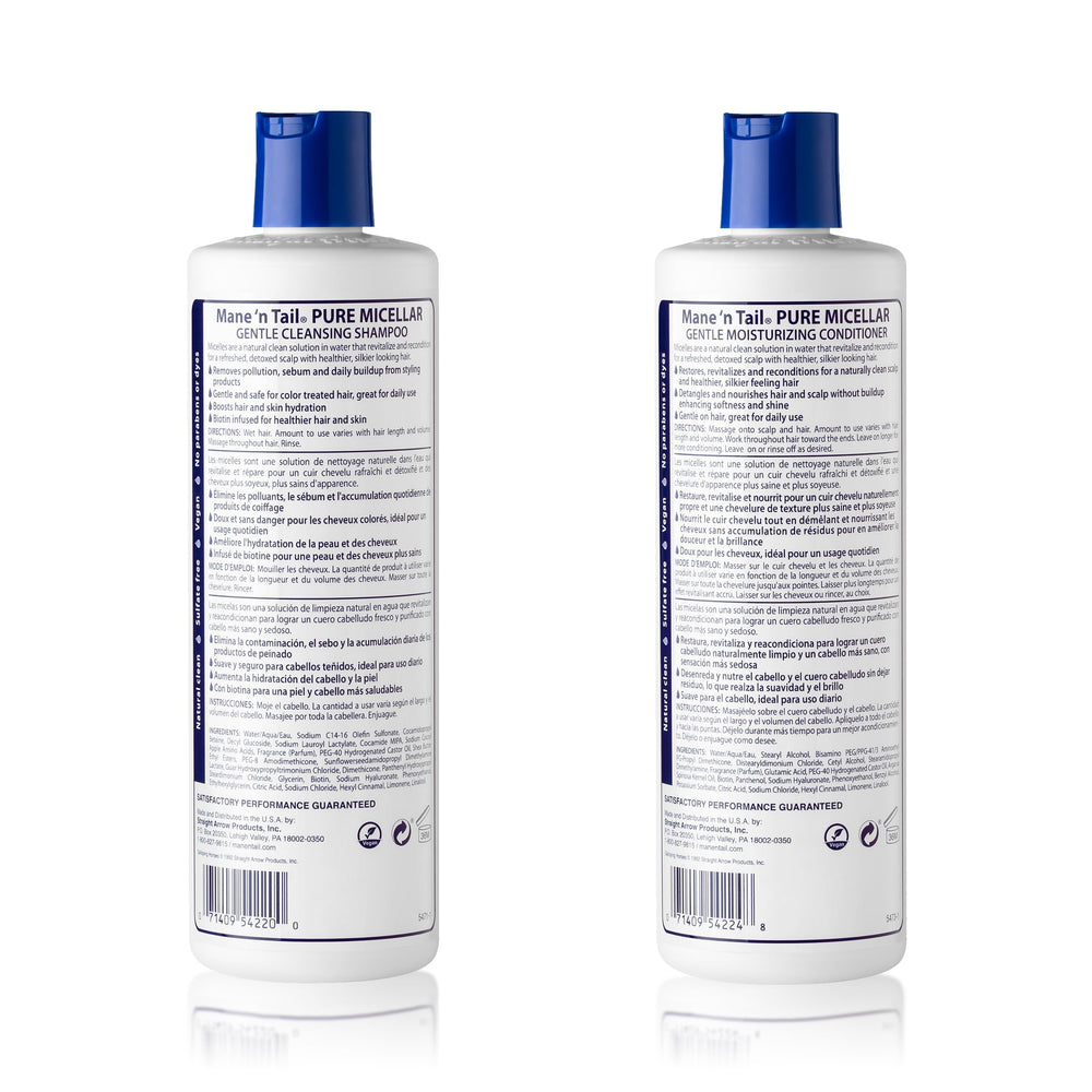 Mane 'n Tail shampoo pump closeup highlighting gentle dispensing benefit