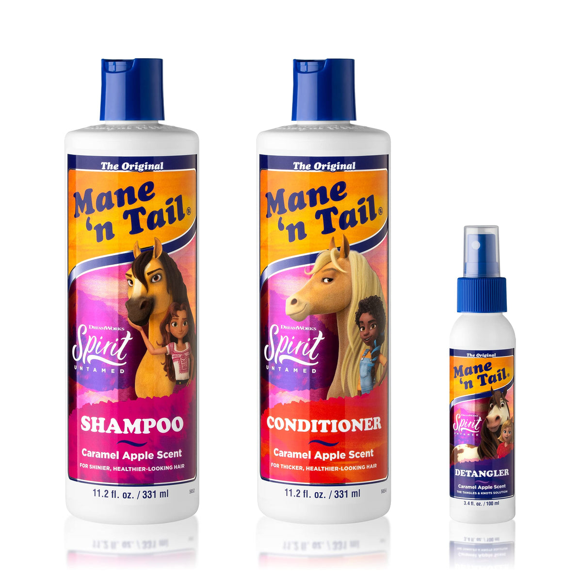 Mane 'n Tail front packaging showing shampoo conditioner detangler and benefits