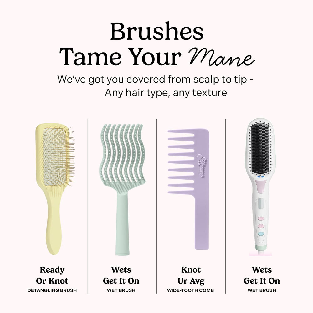 Mane detangling curly hair image showing easier styling and less frizz