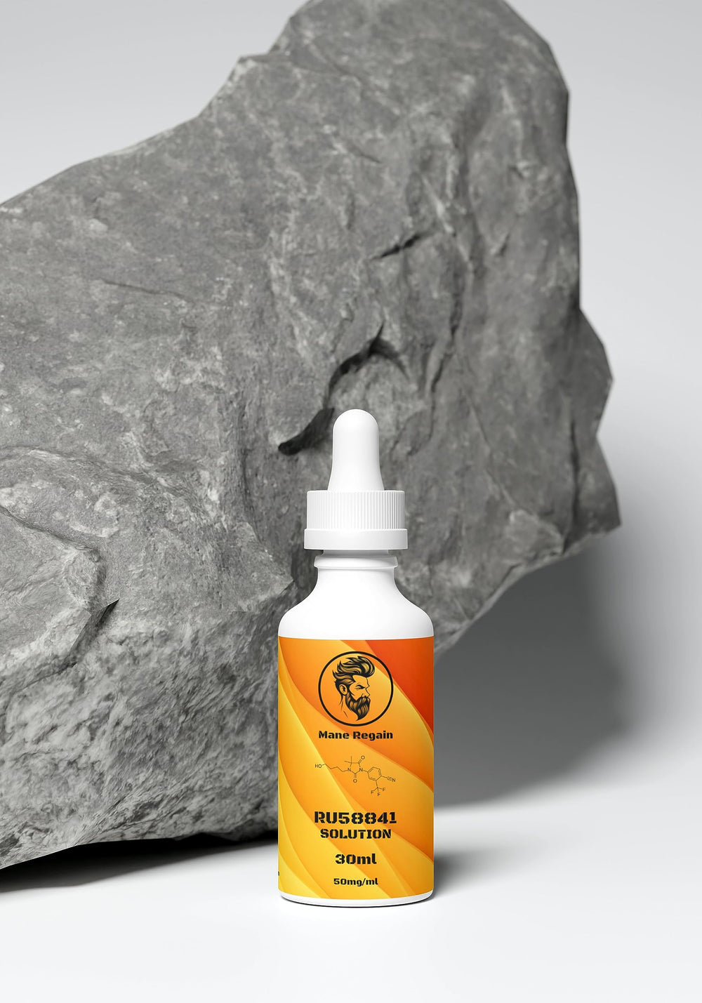 Mane Regain on vanity among grooming items conveying simple treatment habit