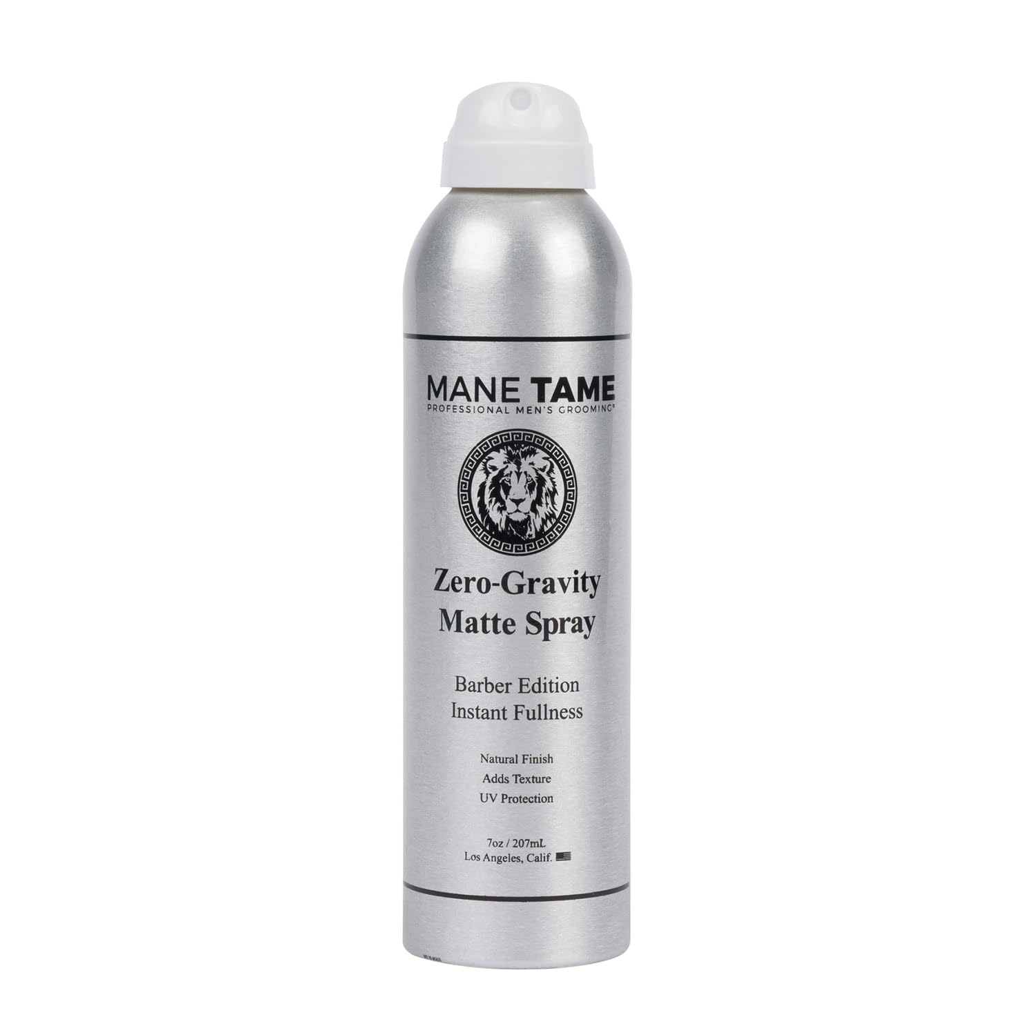 Mane Tame front packaging showing 7oz matte spray and product branding benefits