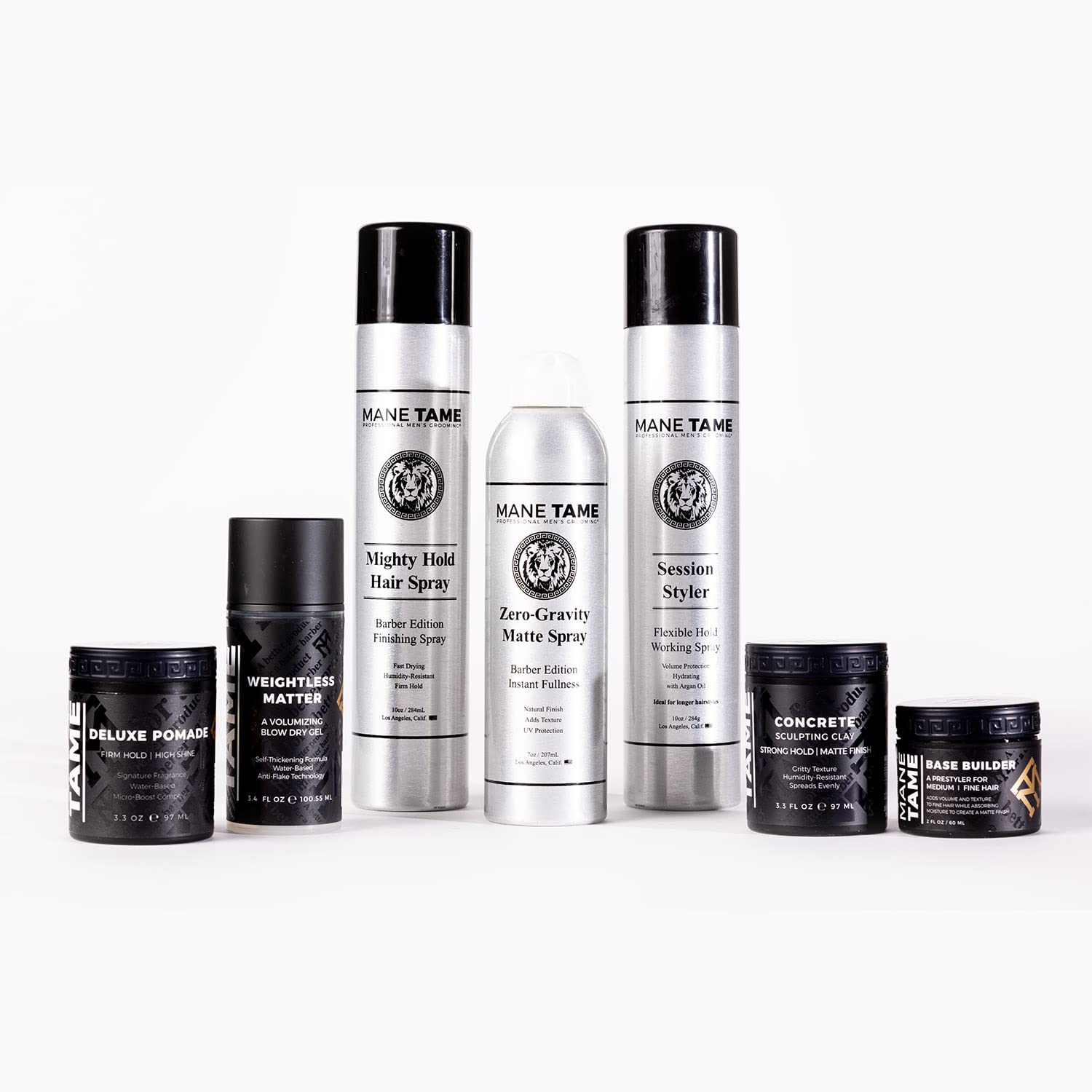 Mane Tame held in hand to show 7oz size and travel-friendly convenience