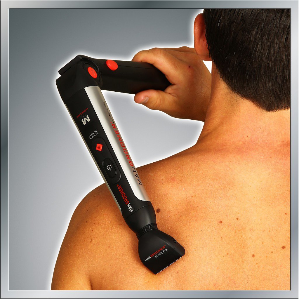 MANGROOMER angle lock hinge showing secure positioning for precise shaving